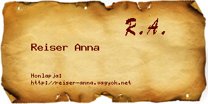 Reiser Anna névjegykártya